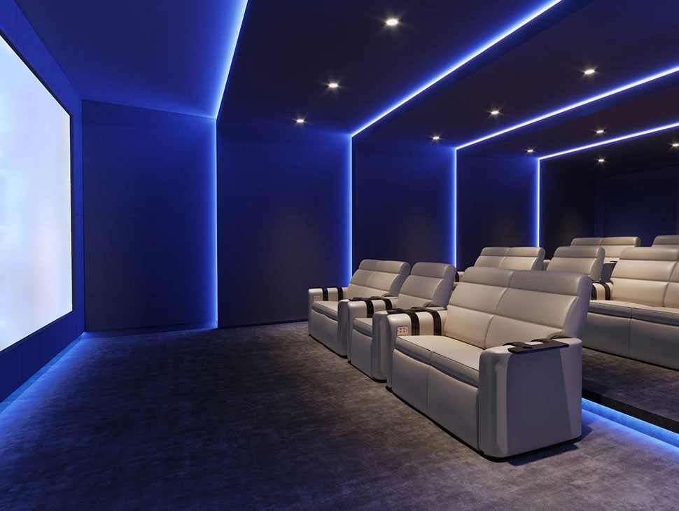 Ambiente de cinema dentro de casa